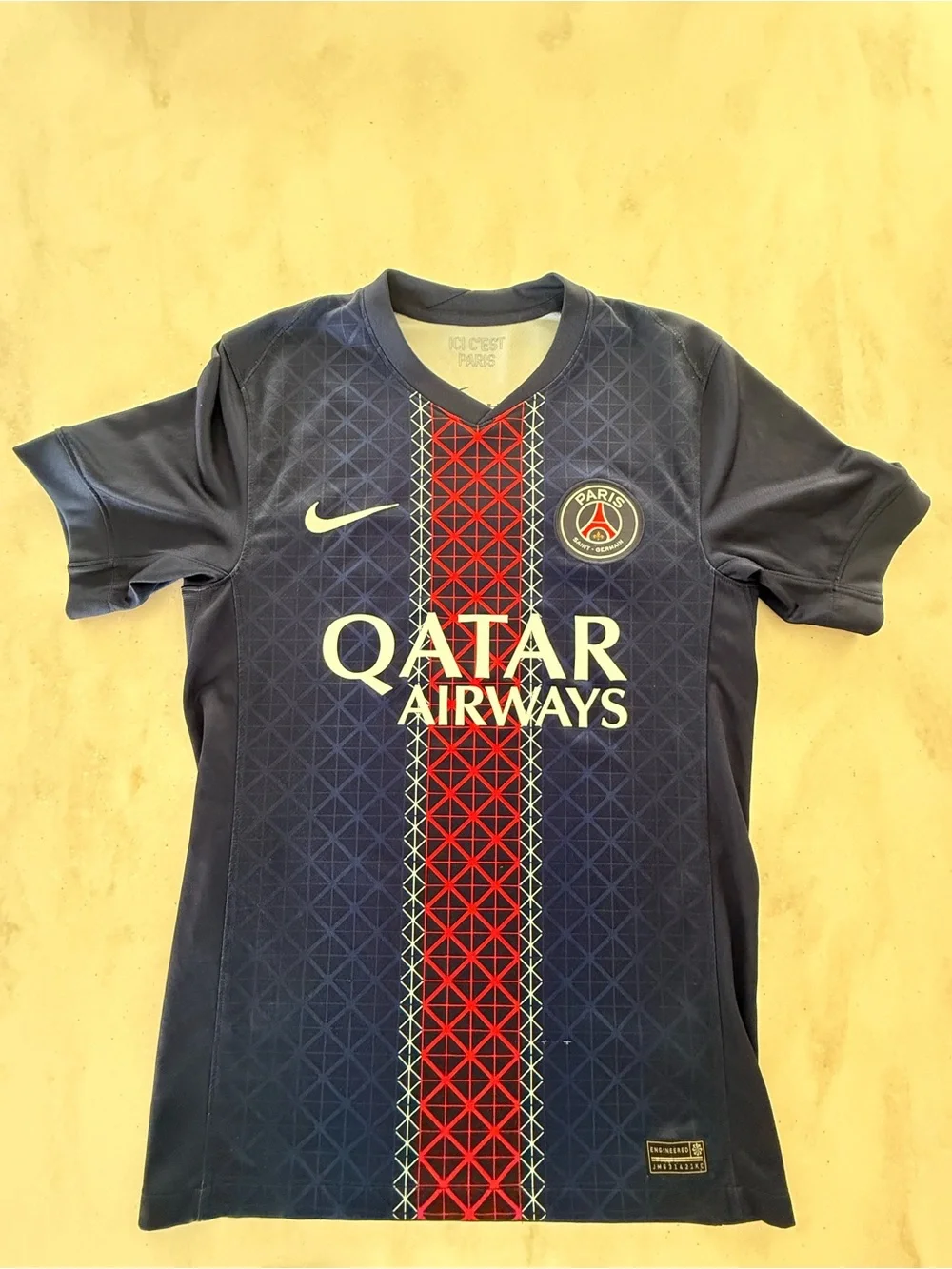 Nike Kids Navy Blue and Red PSG Soccer Jersey